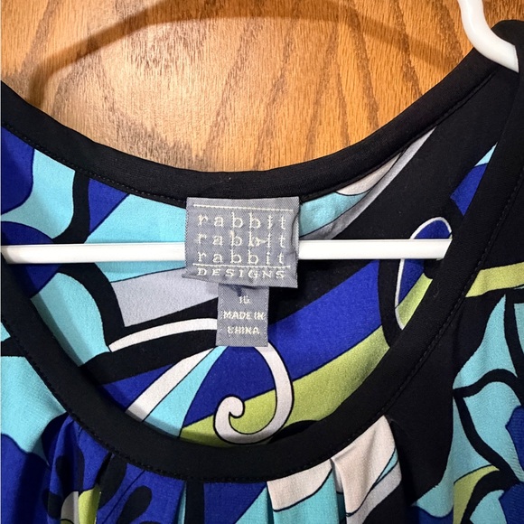 Rabbit Rabbit Rabbit Blue and Green Patterned Dress - Picture 2 of 3